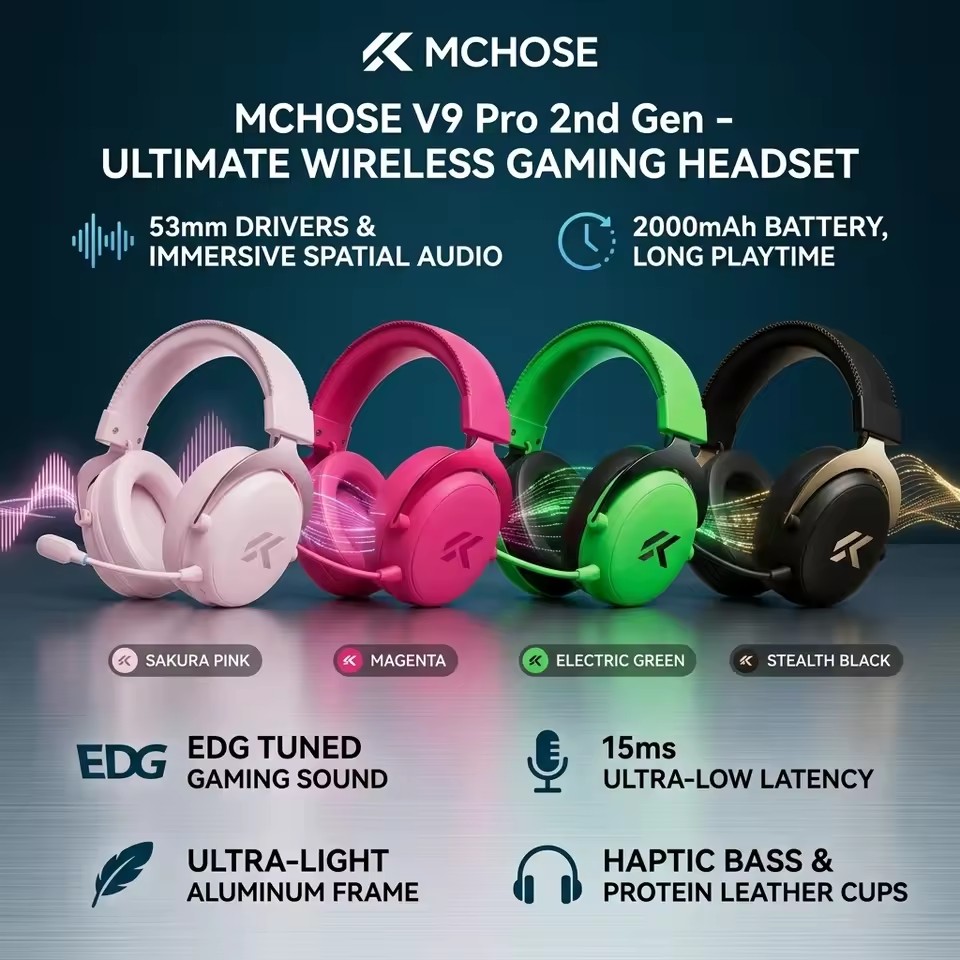 Anc Wireless Over Ear Headphones - MCHOSE V9 Pro 2 E-sports draadloze