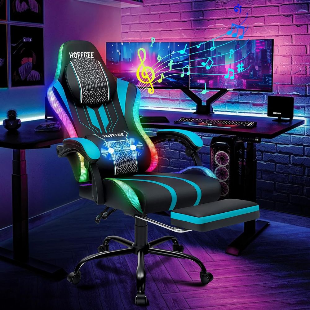Gamingstoel met LED-verlichtin - Speakers recensie en prijs